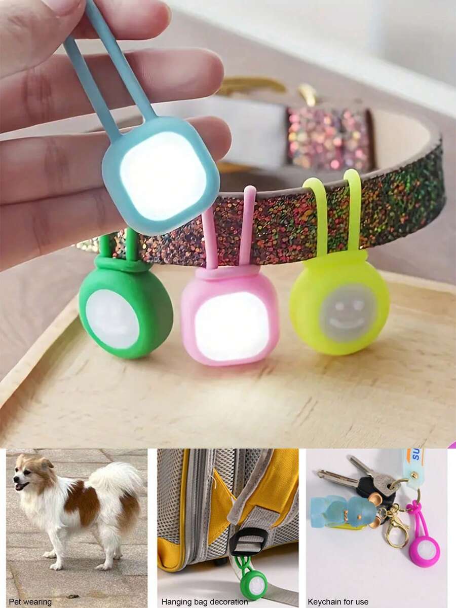 1件 LED寵物燈，狗狗LED閃爍夜燈，寵物項圈吊墜，適用於戶外徒步、訓練與散步