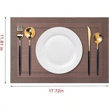 Washable Vinyl Placemats Set Of 4 For Indoor/Outdoor Use - H-simple Style-coffee-colored - View 5