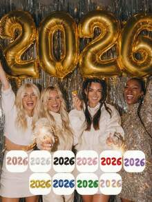 Zestaw 4 balonów foliowych z cyframi 2026, 32 cale, 2026, dekoracje imprezowe, idealne na przyjęcia urodzinowe, spotkania, rocznice, święta, imprezy plenerowe, tworzenie atmosfery, tło do zdjęć