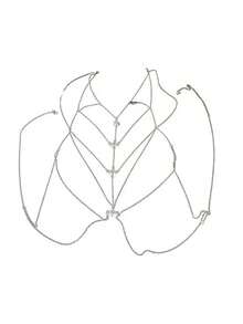 1 件女士时尚锆石流苏多层项链，独特设计肩带锁骨链，理想的礼物选择