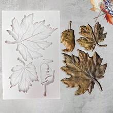 1pc Maple Leaf Shaped Silicone Mold, Expandable Multi-Leaf Structure, Suitable For Making Scented Candles, Resin Clay, Soap, Ideal For Wedding, Birthday, Valentine's Day, Mother's Day, Father's Day, Thanksgiving, Christmas Or Autumn Decor, Reusable DIY Tool With Detailed Leaf Vein Texture