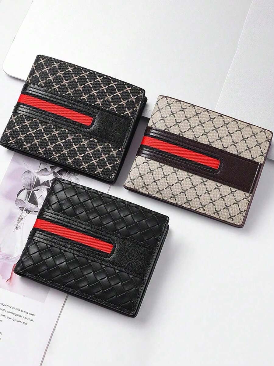 GXEA New Men's Ultra-Thin Multi Slot Three Fold Leather Wallet Card Bag, Fashionable And Simple Coin Wallet, Outdoor Travel Portable Wallet - Multicolor - View 1