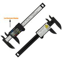 150mm 100mm Electronic Digital Calipers Carbon Fibre Dial Vernier Calipers Micrometers Measuring Tools Digital Rulers For Inside And Outside Diameters, Precision Measurements, Jewelry & DIY Use - Black - View 4
