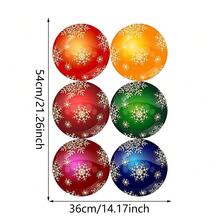 Christmas Colored Ball Floor Sticker Decoration, Christmas Wall Sticker, Snowflake Colored Ball Pattern Living Room, Bedroom, Bathroom Floor Sticker, Waterproof, Anti Slip Self-Adhesive Detachable, PVC Decorative Floor Sticker, Home Decoration