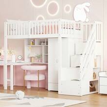 Kids Bed Frames, Headboards & Footboards - White + Solid Wood + 90cm*200cm-4 - View 2