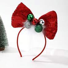 1pc Women's Cute Sequin Pom Pom Party Headpiece For Christmas