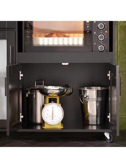 SoBuy Sideboard On Wheels Kitchen Trolley Microwave Cabinet Storage Dresser Approx. 88.5 89 40 Cm FSB78 view 7