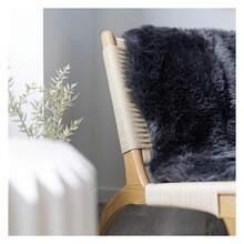 Sheepskin Long Hair 2x3 Ft | Bedside Rugs For Bedrooms, Sofa, Chair Or The Dining Table | Each Sheepskin Rug Isand Created By Nature | Small Fluffy Rug In Color Dark Grey - Multicolor 844 - View 5