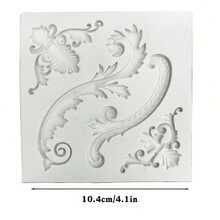 1pc Baroque European Embossed Frame Silicone Mold - Elegant Greek Key & Scroll Design, Gold & White Greek Letter Motif, Suitable For Plaster, Wax, Clay, Resin Greek/Roman Art Shaping - Grey - View 5