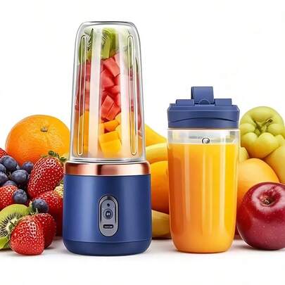 2-Cup Multi-Functional Electric Juicer, Blender, Juicer With 6 Blades - Wireless, Portable, USB Charging - Perfect For Smoothies And Vegetable Juices. Great Kitchen Accessory And Gift For Health Enthusiasts