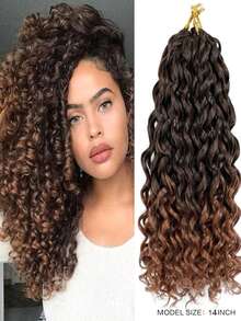 Lange Farbverlauf lockige Haarverlängerungen zum Flechten für Frauen - hitzebeständige synthetische Afro-Twist-Häkelhaare, weiche wellige Textur, natürlich aussehende Perücken-Bündel für tägliches Styling und Partynutzung - Verschiedenfarbig - Übersicht 14