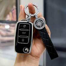 [ 精致高端钥匙包 男女适用 ] 汽车钥匙包壳 适用于大众 适用于迈腾 适用于高尔夫 4 3 5 6 适用于 MK6 适用于帕萨特 适用于途安 适用于宝来 适用于途观 适用于捷达 适用于朗逸 适用于斯柯达 适用于明锐 钥匙包 汽车钥匙遥控器壳 - 鑰匙圈34 - 查看 6