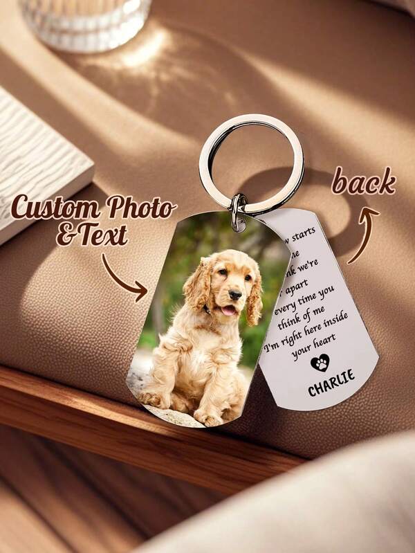Personalized Pet Photo Key Chain Custom Dog Memorial Gift Pet Lost Souvenir Dog Lover Anniversary Christmas Gift