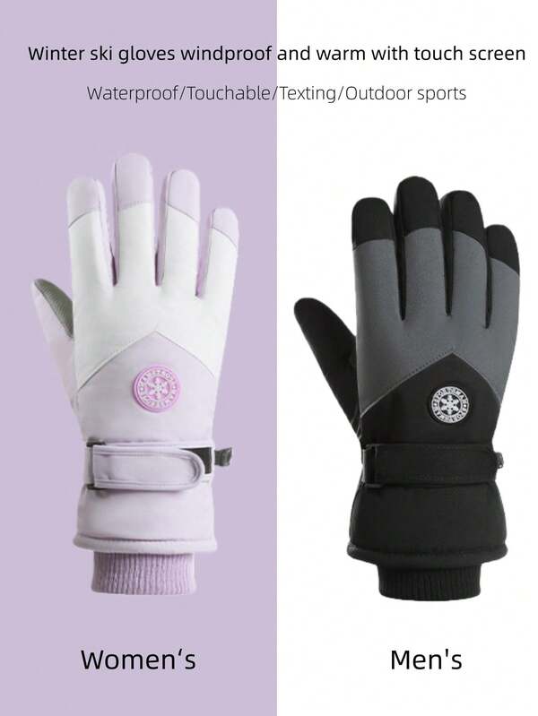 BAMANSHI 1 Pair Of Unisplendour Autumn And Winter Finger-Separated Gloves, With Anti-Slip And Wear-Resistant Palms, Windproof And Tightened Cuffs, And Added Fluff Water-Resistant Touch Screen For Sending Text Messages.