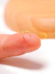 2pcs 925 Sterling Silver Nose Rings, 1.5mm Small Crystal, 24 Gauge Nose Studs