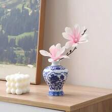 Blue And White Porcelain Vases Set Of 4, Chinese Vintage Floral Ceramic Vases For Home Decor, Boho Minimalist Flower Vases For Living Room Table Centerpiece, Bedroom Office Accent Decor, Ideal For Wedding & Housewarming Gifts - 彩色 - 查看 5