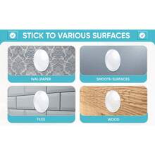 6pcs Transparent Self-Adhesive Door Bumpers, Made Of Reusable Plastic Design, Effective Shock Absorption & Noise Reduction, Suitable For Home & Office, Great Gift - White - View 9