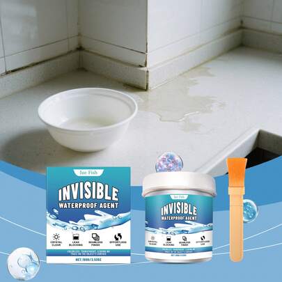 Pegamento transparente y resistente al agua, adecuado para el hogar, la casa, la reparación de azulejos, impermeabilización interior y exterior, duradero y a prueba de fugas. Fácil de usar: 1. Limpie la superficie y asegúrese de que esté seca. 2. Aplique uniformemente la cantidad apropiada de este producto con un cepillo. 3. Deje secar durante 24 horas sin contacto con el agua. El revestimiento es duradero y de larga duración con un rendimiento de impermeabilización confiable.