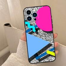 Custodia cover compatibile con 16, 15, 13, 11, 12, 14 Pro Max Mini 7 8 Plus X XS Max XR, con grafica astratta in stile pop art anni '80, bumper cover compatibile con 17, 17 Pro, 17 Pro Max - DFH1044 - Visualizzare 9