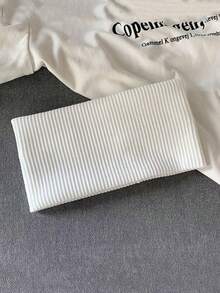 1pc Simple Knitted Headband, College Style Street Fashion Sports Hair Band, Stretchable Comfortable Turban Sweatband In Grey Black White, Unisex All Season Hair Accessory For Daily Workout Vacation Outfits - 白色 - 查看 2