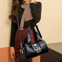 Umhängetasche für Frauen Hohe Ästhetik Vintage Einzelschultertasche Vielseitige tägliche Pendeltasche Mehrzwecktasche für Frauen,Damenhandtasche, Damen-Umhängetasche, Handtasche, Luxustasche - Schwarz - Übersicht 2