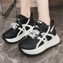 BN3002 Color Block Casual Sneakers For Women, 2025 New Lace-Up Mid-Top Athletic Running Shoes