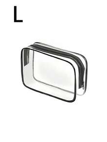 Women's Large Capacity Zipper Cosmetic Travel Organizer Bag - High Quality Makeup Bag, Toiletry Bag, Lightweight PVC Material, Easy-Clean Zipper Design, Suitable For Gym, Vacation, Commuting, Fashion Minimalist Design, Beauty Essential