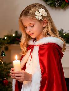 2 buc/8 buc Crăciun culoare solidă fundă agrafe de păr pentru fete, catifea model de Crăciun decor funde agrafe de păr pentru copii, accesorii de păr de Crăciun la modă pentru copii mici cadouri de petrecere de Crăciun