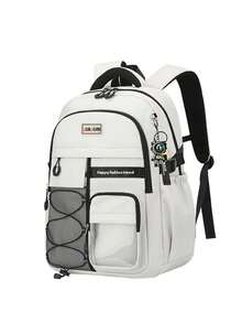 1 pezzo Zaino alla moda unisex, chiusura con cerniera, cinghie regolabili, grande capacità, adatto per lavoro, attività all'aperto, pendolarismo, regalo per il ritorno a scuola