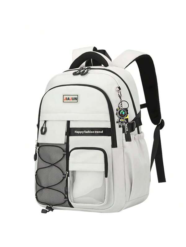 1 pezzo Zaino alla moda unisex, chiusura con cerniera, cinghie regolabili, grande capacità, adatto per lavoro, attività all'aperto, pendolarismo, regalo per il ritorno a scuola