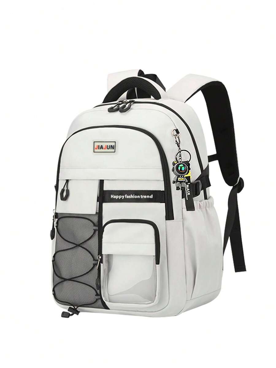 1 pezzo Zaino alla moda unisex, chiusura con cerniera, cinghie regolabili, grande capacità, adatto per lavoro, attività all'aperto, pendolarismo, regalo per il ritorno a scuola