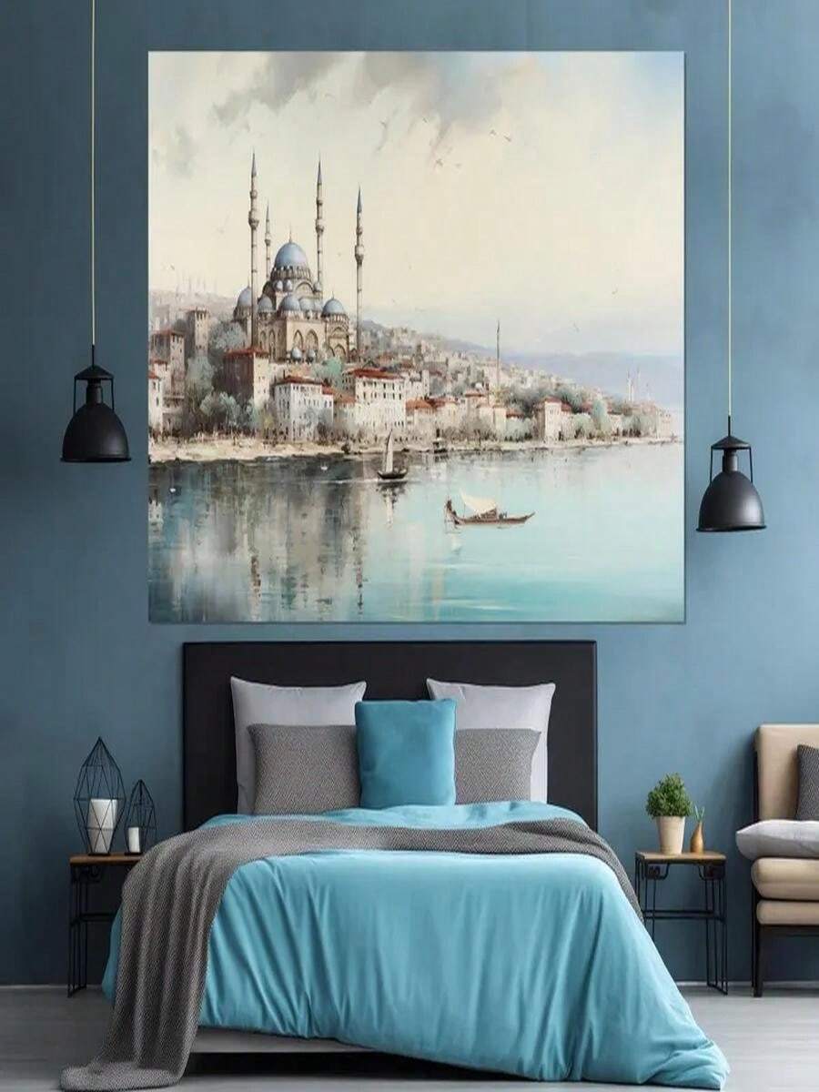 1pc Framed 40*30cm(16*12inch) IstanbuRetro Style Painting Canvas Print, IstanbuPoster, Vintage IstanbuWalArt, Turkish WalDecor, Framed And Ready To Hang