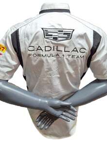 camisola Cadilla F1 Checo Perez camisola Cadilla F1 Checo Perez prenda deportiva coleccion fan apparel camisola con diseño oficial tributo Checo Perez talla material premium envio rapido garantia originalidad ideal regalo - Blanco y Negro - Ver 4