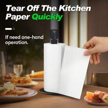 1个黑色金属郁金香造型厨房纸巾架，锻铁喷漆创意桌面纸巾卷分配器支架 - 鬱金香 - 查看 5