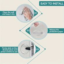 6pcs Transparent Self-Adhesive Door Bumpers, Made Of Reusable Plastic Design, Effective Shock Absorption & Noise Reduction, Suitable For Home & Office, Great Gift - White - View 5