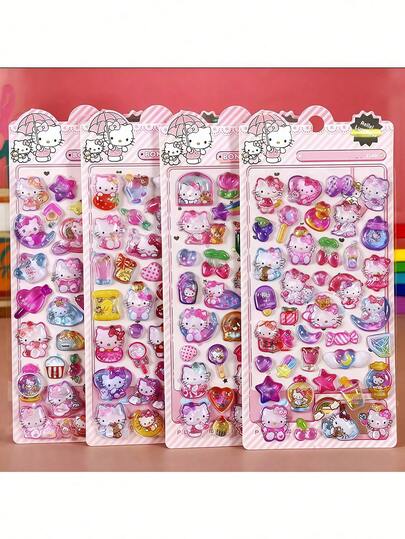 Random 1pc, Sanrio Coolomi Sticker Melody Hello Kitty 3D-DIY Decorative Sticker, Suitable For Laptops, Phone Cases, Water Bottles, Luggage, Handmade Materials Water Bottle Sticker Gift Decorations, Fun Patterns, Cute Designs, High-Quality Printing, Self-Adhesive Decorative Stickers, Handicraft Materials, Stationery Enthusiasts, Gift Shoppers