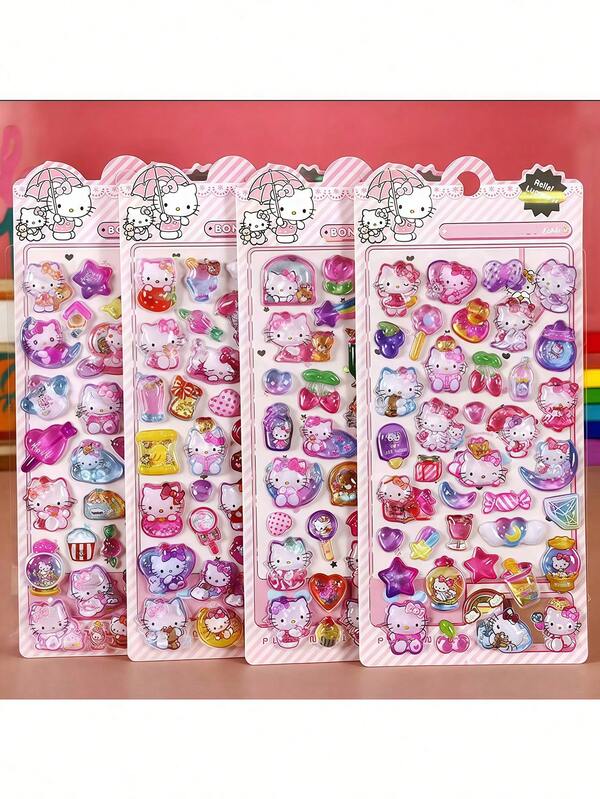 Random 1pc, Sanrio Coolomi Sticker Melody Hello Kitty 3D-DIY Decorative Sticker, Suitable For Laptops, Phone Cases, Water Bottles, Luggage, Handmade Materials Water Bottle Sticker Gift Decorations, Fun Patterns, Cute Designs, High-Quality Printing, Self-Adhesive Decorative Stickers, Handicraft Materials, Stationery Enthusiasts, Gift Shoppers