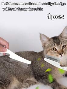 Pet Brush, Dog Flea Comb, Cat Flea Brush, Plastic Dense Teeth Specialized Brush, Steel Needle Brush, Fur Removal Brush - Multicolor - View 9