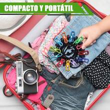 EstiloTendenciaDASKING 2PCS Tendedero De Viaje, 4M Cuerda Tender Ropa Exterior, Tendedero De Viaje PortáTil Con Bolsa De Almacenamiento, EláStico Ajustable RetráCtil Cuerda De Ropa Con 12 Pinzas, Prueba De VientoCalidad PremiumVersióN Mejorada - 1 - Ver 7