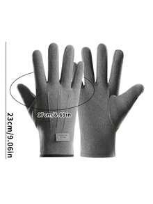 A Pair Of Men's Autumn And Winter Fleece Gloves With A Fleece Anti-Slip Design And Touch Screen Warmth Retention Function, Suitable For Outdoor Cycling Scenarios Snow Gloves
