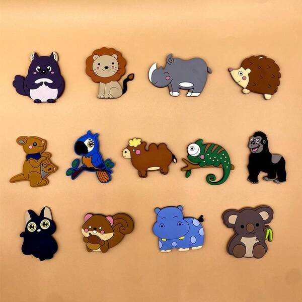 Aimant de réfrigérateur en forme d'animal de dessin animé pour enfants et tout-petits. Aimants mignons pour la décoration du réfrigérateur. Accessoires magnétiques pour le réfrigérateur