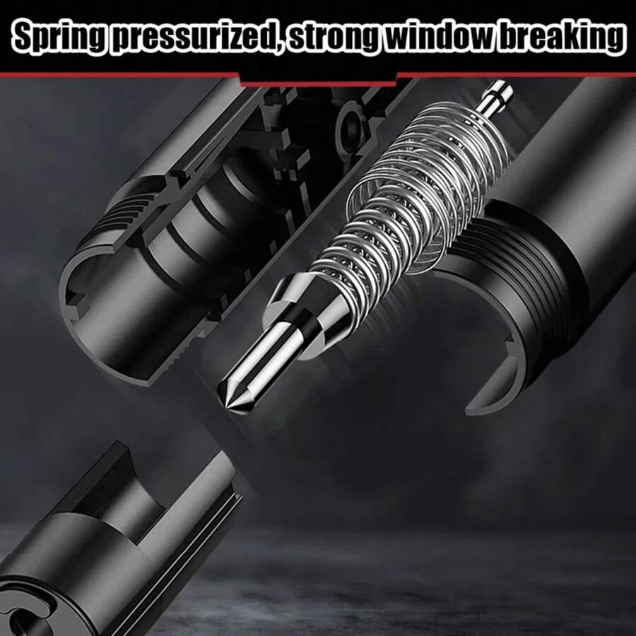 Martillo de para automóvil, rompe vidrios de emergencia, cortador de cinturón de , herramienta de rescate 2 en 1 de acero de tungsteno de alta dureza, accesorios para automóviles - Negro-02 - Ver 1