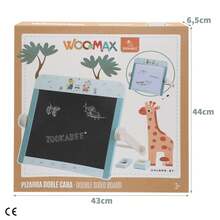 Woomax Pizarra doble cara madera, 40x27x32 cm, rotulador y tizas blancas, borrador, patas móviles estables, bordes redondeados, certificado FSC, regalo niños +3 años, pizarras infantiles, juguetes educativos ✅ Entrega 24/48h a España (península) - Multicolor - Ver 7