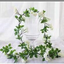 2m Artificial Spring Autumn Flower String Plants Foliage Roses - Đỏ - Xem 5