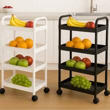 Mobile Organizer With 4 Shelves For Various Items With Wheels Multipurpose Organizer Cart - Black - View 6