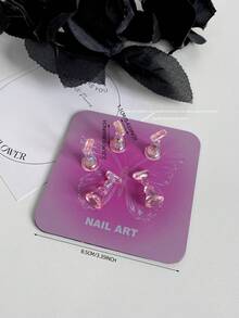 Decoraciones de arte de uñas, cruzada de alta demanda de mariposas, corazones y formas geométricas de colores con base metálica magnética, soporte de exhibición de arte de uñas coreano, accesorios de fotografía, manualidades DIY