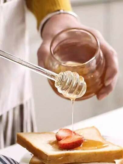 1 colher de mel transparente, ferramenta criativa para alimentos, extrator de mel, haste de vidro fofa