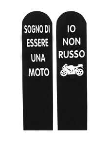 1 paire de chaussettes mi-mollet de moto à base noire et points blancs, chaussettes antidérapantes pour la maison, chaussettes amusantes, chaussettes idéales pour cadeau, chaussettes confortables pour la maison et le sommeil - Noir - Voir 4