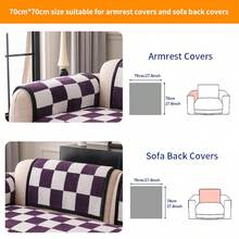 1pc Checkerboard Fleece Anti-Slip Sofa Cushion - Pet Friendly, Soft & Skin-Friendly, Easy To Clean, Suitable For Home, Bedroom, Living Room, Office