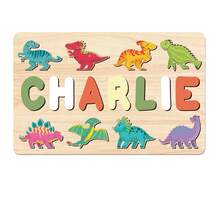 Rompecabezas de Animales de Madera Personalizado con Nombre, Tablero de Rompecabezas con Nombre Personalizado con Cabezas de Animales Salvajes Lindos, Juguete Educativo de Alfabeto de Aprendizaje Temprano para Niños Pequeños, Regalo de Cumpleaños de Recién Nacido y Baby Shower, Juguete Montessori de Madera Natural, Decoración de Guardería para Niños y Niñas - Verde y blanco - Ver 9